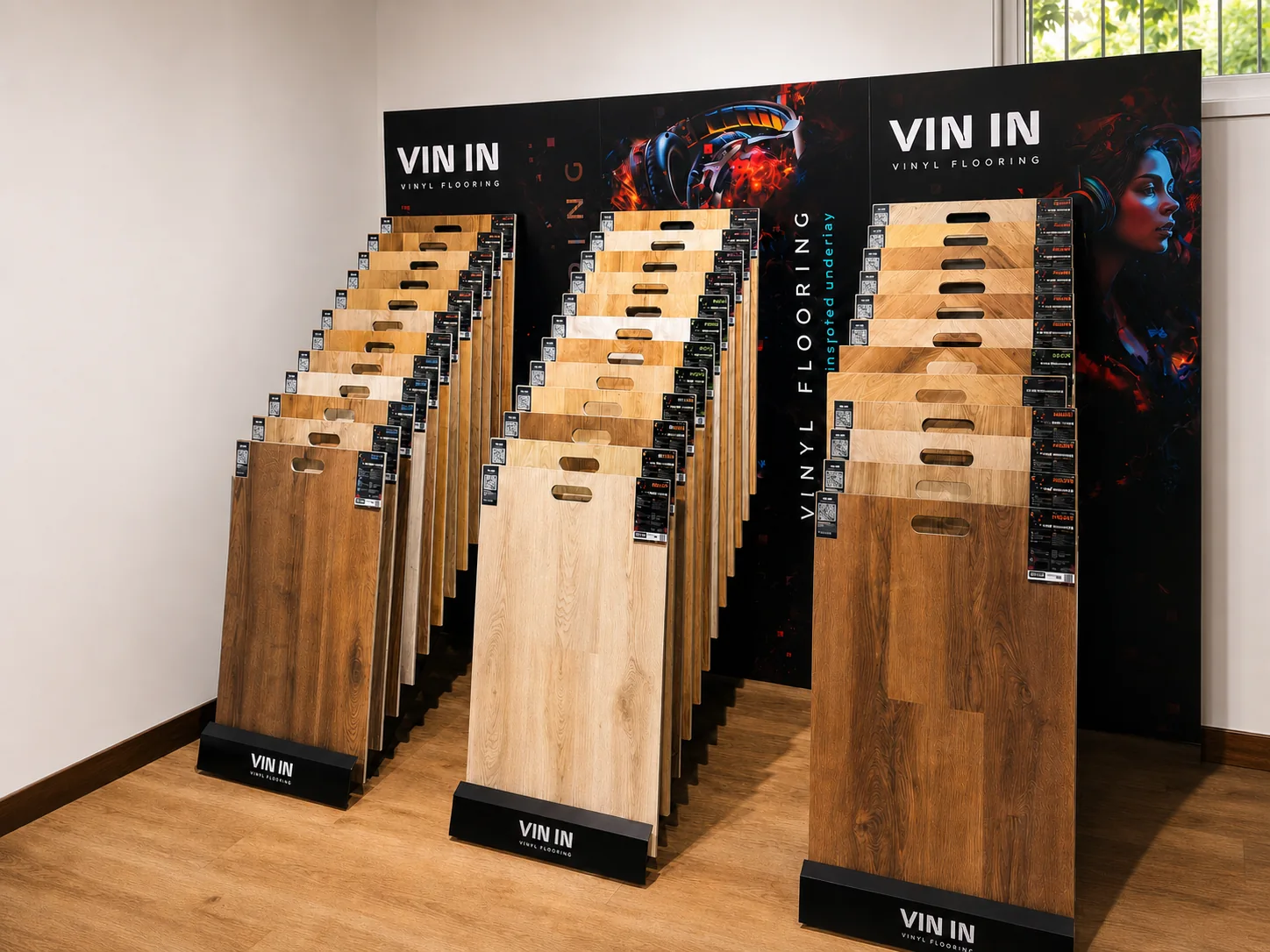 Ekspozycja paneli winylowych VIN IN w salonie Zip-Floors w Poznaniu
